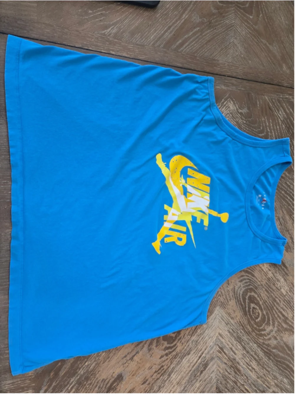 Nike Air Jordan Jumpman Graphic Tank Top Shirt XXL Blue Yellow Flaw